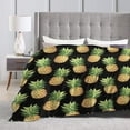 thumbnail image 6 of Pineapple Blanket Lightweight Cozy Warm Print Throw Blanket Kids Adult for Crib Bed Couch Chair Living Room Travel 50"x40", 6 of 7
