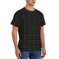 thumbnail image 2 of Bixox Men's Buffalo Plaid Dark Green Printed Short Sleeve Skinny Athletic T-Shirt, 2 of 6