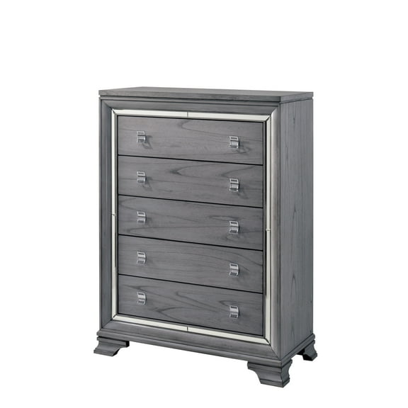 Furniture of America Hariston Modern 5-Drawer Chest, Gray