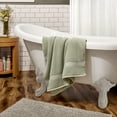 thumbnail image 7 of Beautiful by Drew Barrymore Dobby Bath Towel, Soft 100% Cotton, Sage Green, 7 of 7