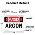 thumbnail image 2 of (2 Pack) Argon OSHA Danger Sign 18 Inch X 12 Inch Plastic Sign, Weather Resistant, UV Protected for Workplace, Business, and Construction Site, Made in the USA, 2 of 8