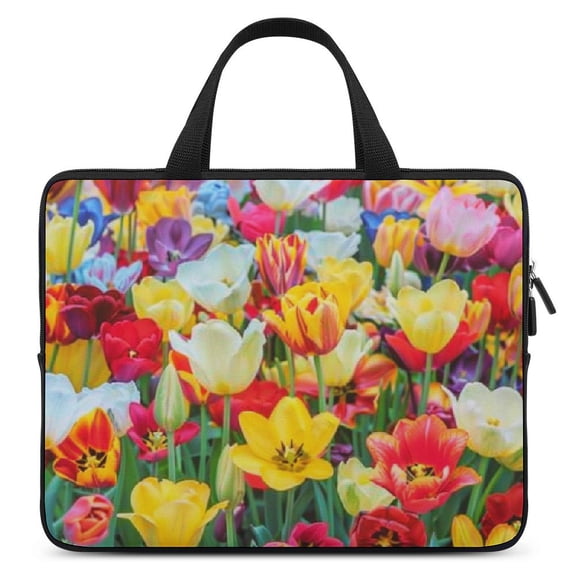 JRXY Flowers Diving Fabric Laptop Handle Bag Travel Case, Soft Carrying Computer Protect Case 10inch