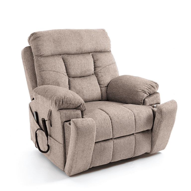 Lajuane Lay Flat Recliner in 74.8 Length, Dual Motor Power Lift Chair with Lumbar Pillow, Wireless Phone Charger & Cup Holder Hokku Designs