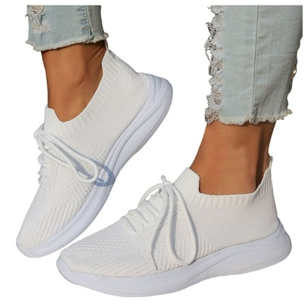 

MIASHUI Walking Shoes Running Shoes Black Sneaker Breathable for Student and Teenagers Womens Sneakers White 6.5
