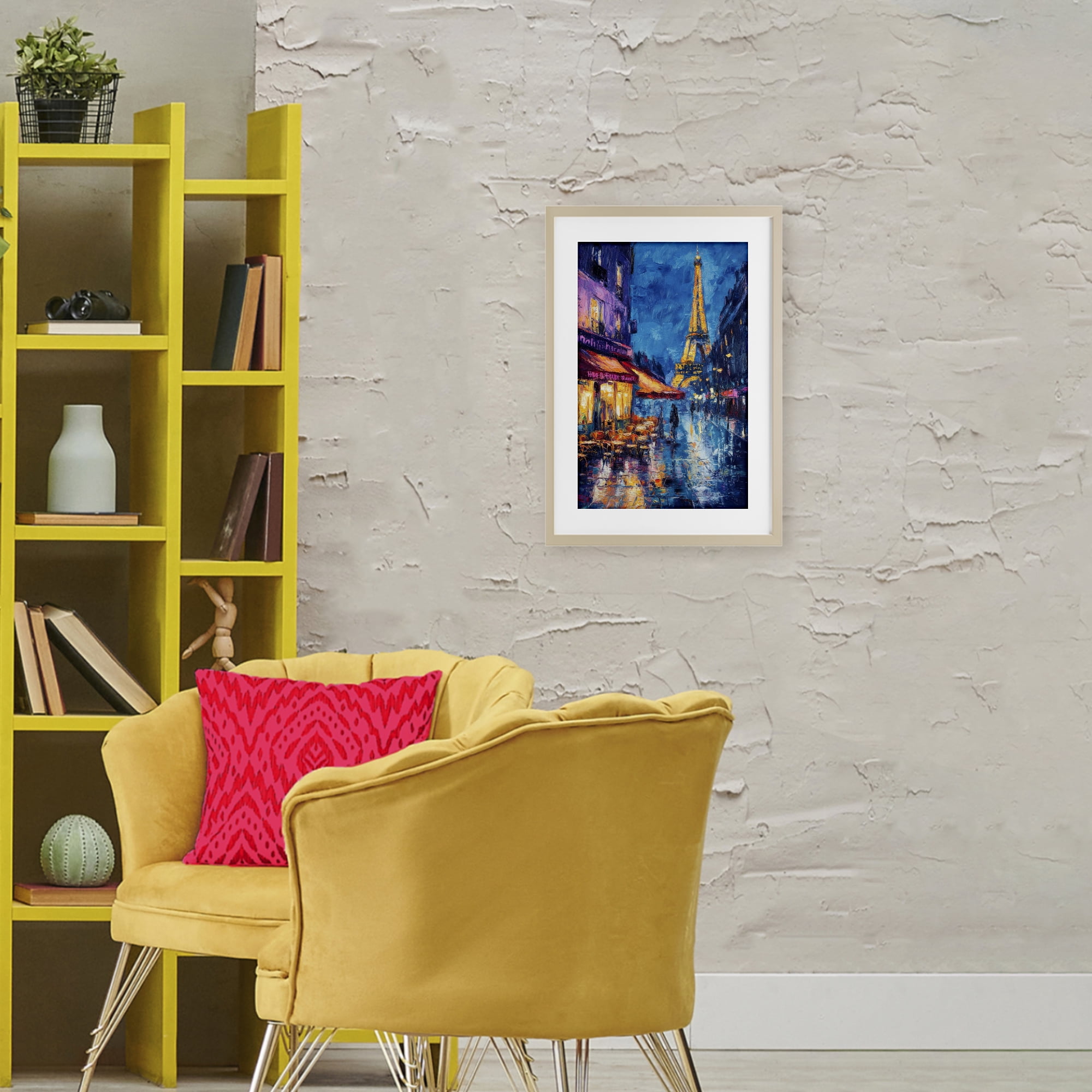 Stupell Industries Dusk Paris Street Scene Birch Framed Print Under Glass, design by Petal Prints Design