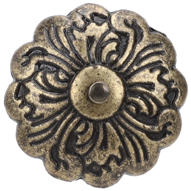 30 Uds Tapicería De Uñas Forma De Flor Retro Cian Bronce aleación De Zinc Accesorios De Hardware Para Muebles