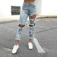 thumbnail image 2 of Ketyyh-chn99 Women Jeans Casual Elastic Waist Outdoor Pant Fashion Pants 2024 Light Blue,XL, 2 of 4