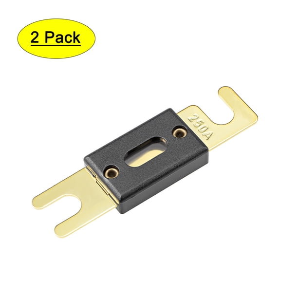 Fuse ANL de 250Amp Uxcell DC 32 Volt para amplificador de audio automotriz, reemplazo de inversor, metal negro, 2 piezas