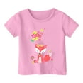 thumbnail image 1 of TZEWGL Hauts pour Enfants Imprimé Graphique Col Rond Manches Courtes Ample pour Filles Garçons Taille 2-3T, 1 of 4