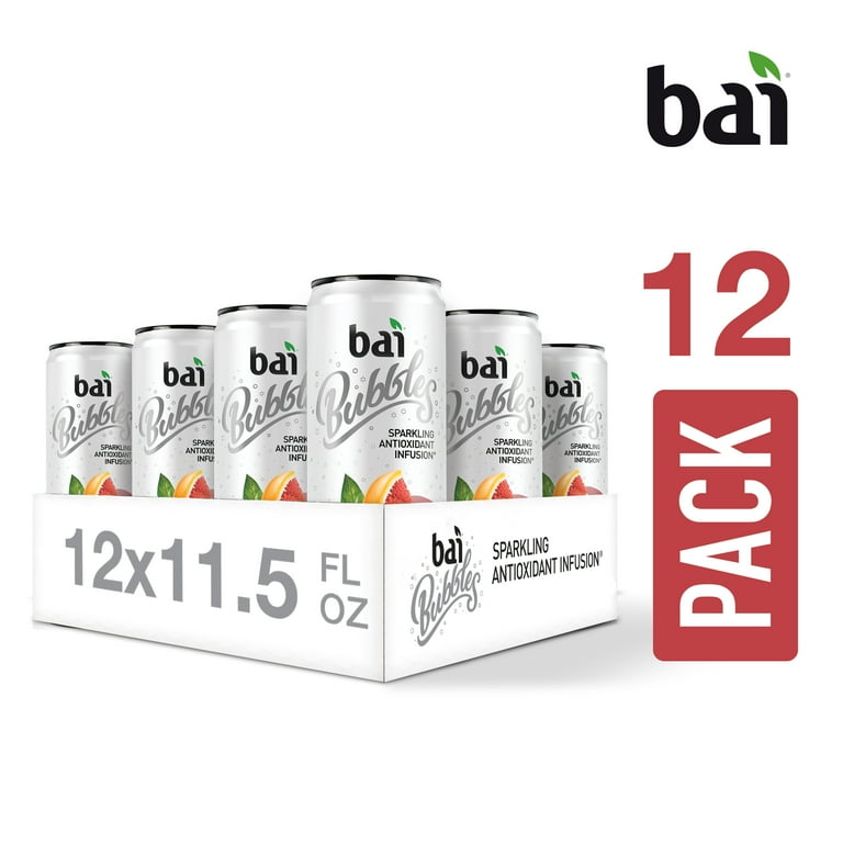 Bai Bubbles, Sparkling Water, Jamaica Blood Orange, Antioxidant Infused  Drinks, 11.5 Fluid Ounce Cans, 12 count 