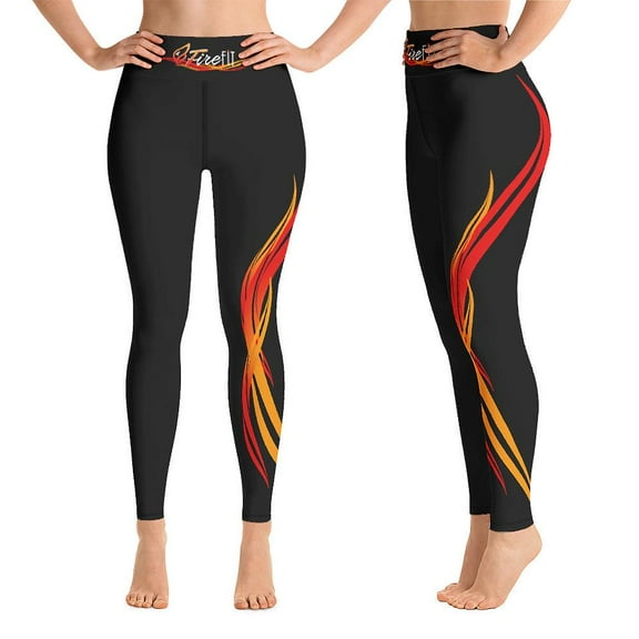 Fire Fit Yoga Pants for Women Yoga Leggings for Women Butt Lift Tummy Control Black Workout Leggings