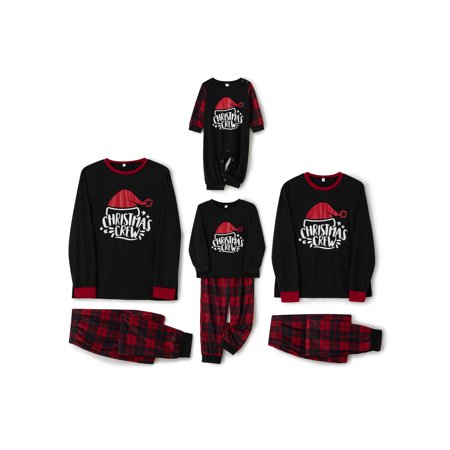 

Afunbaby Christmas Family Matching Pajamas Women Cotton Jammies Men Clothes Letter Christmas Hat Print Sleepwear Long Sleeve Pjs
