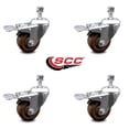 thumbnail image 2 of 3 Inch High Temp Glass Filled Nylon ½ Inch Stem Caster Set with Total Lock Brake, 2 of 2