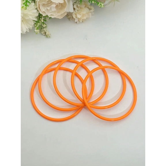 Stacked Resin Candy Color Bangle Bracelets Set - 6 Pieces per Pack