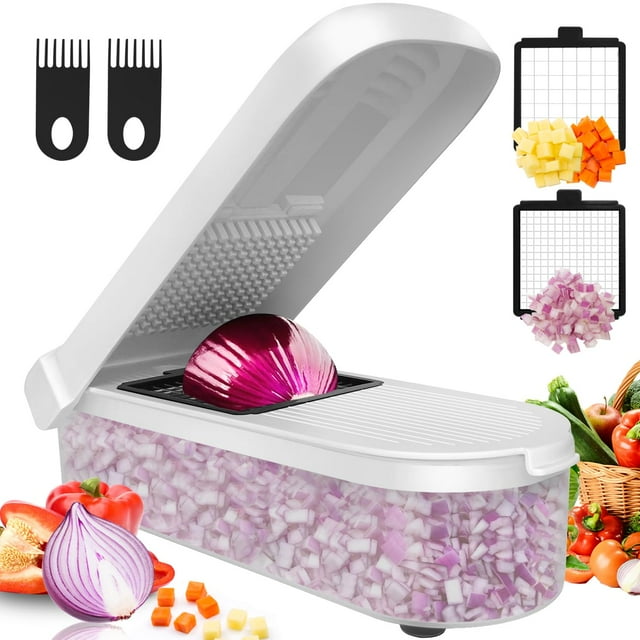 Picadora de verduras 4 en 1 multifuncional Food Slicer LHS, color blanco