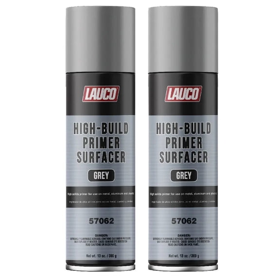 High-Building Primer Surfacer Grey 13oz Aerosol Spray Can - For Automotive and Industrial Use - 57062-2PACK