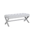thumbnail image 3 of Chic Home Dianna Neo Traditional Linen X-Leg Bench, 3 of 5