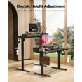 thumbnail image 5 of 48x24 Inch Standing Desk with Double Drawers, C-Clamp Mount Compatible, Electric Adjustable Height Computer Stand Up Desks, Home Office Sit Stand Table with 3 Preset Heights & 2 Hooks, Black, 5 of 6