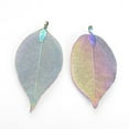 thumbnail image 2 of 10pcs Electroplated Natural Leaf Big Pendants with Iron Findings Multi-color Plated 50~80x20~35x1mm Hole: 3x6mm DIY, 2 of 2