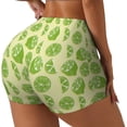 thumbnail image 2 of Sigee Various Lemons Print Women's High Waist Workout Shorts - Squat Proof, Tummy Control, Yoga and Gym Activewear-Medium, 2 of 9