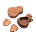 thumbnail image 1 of Juego de púas de guitarra de madera delicada Caja de caja de soporte de almacenamiento Plectrum con Abanopi Porta púas, 1 of 7
