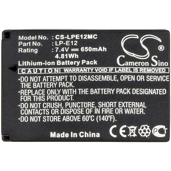 Battery for Canon EOS 100D Kiss X7 M M2 PowerShot SX70 HS LP-E12 LPE12 650mAh