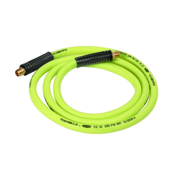 Flexzilla® Whip Hose with Swivel, 1/2" x 8' (3/8" MNPT Swivel x 3/8" MNPT Fittings), ZillaGreen®
