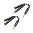 thumbnail image 1 of Cable Matters, paquete de 2 unidades, cable divisor de 1/4, TS macho a 2X TS hembra, 1 of 7