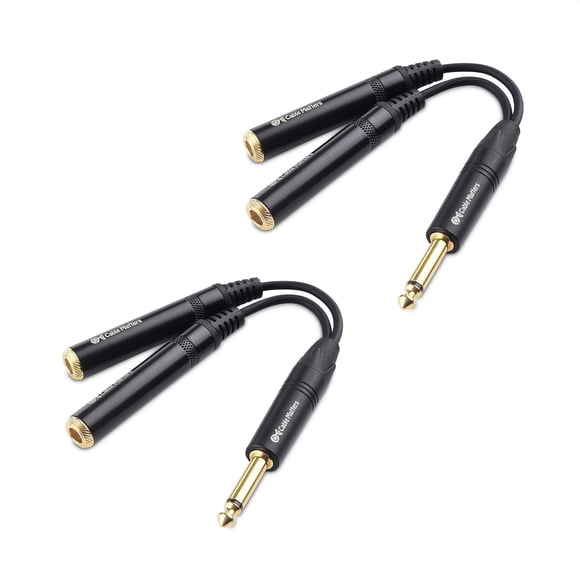 Cable Matters, paquete de 2 unidades, cable divisor de 1/4, TS macho a 2X TS hembra