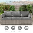 thumbnail image 5 of Snubbull 8-Piece Patio Furniture Cushions, Replacement Outdoor Cushions for 3-Seat Sectional Sofa, Waterproof & Zipped, 25.6"*23.6"*10", Light Gery​, 5 of 8