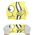 thumbnail image 5 of Unique Bargains 1 Pc Waterproof Cartoon Pattern Swim Cap Yellow, 5 of 6