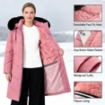 thumbnail image 6 of Winter Coats Women Quilted Snow Jacket Windproof Waterproof Puffer Parka Coat, Pink 2XL, 6 of 8