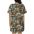 thumbnail image 6 of Goofa Alcohol Bottles for Womens Cotton 2 Piece Pajamas Set Classic Short Sleeve Pjs Set Soft Button Down Sleepwear Loungewear-Small, 6 of 7