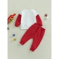 thumbnail image 5 of Newborn Infant Baby Girls Boys Christmas Outfit Cute Print Sweatshirt Top Long Pants 2pcs Baby Winter Holiday Clothes, 5 of 10