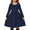 Navy Blue, variant on Oudiya Girls Button Down Dresses Midi Long Sleeve A-line Casual Dress with Pockets, 4-14Y
