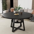 thumbnail image 7 of Danolapsi Round Dining Table for 4-6,42" Farmhouse Kitchen Table with Storage,Circle Dinner Tables for Kitchen,Dining Room,Living Room,Meeting Room, Apartment,Space Saving Wood Kitchen & Dining Room, 7 of 7