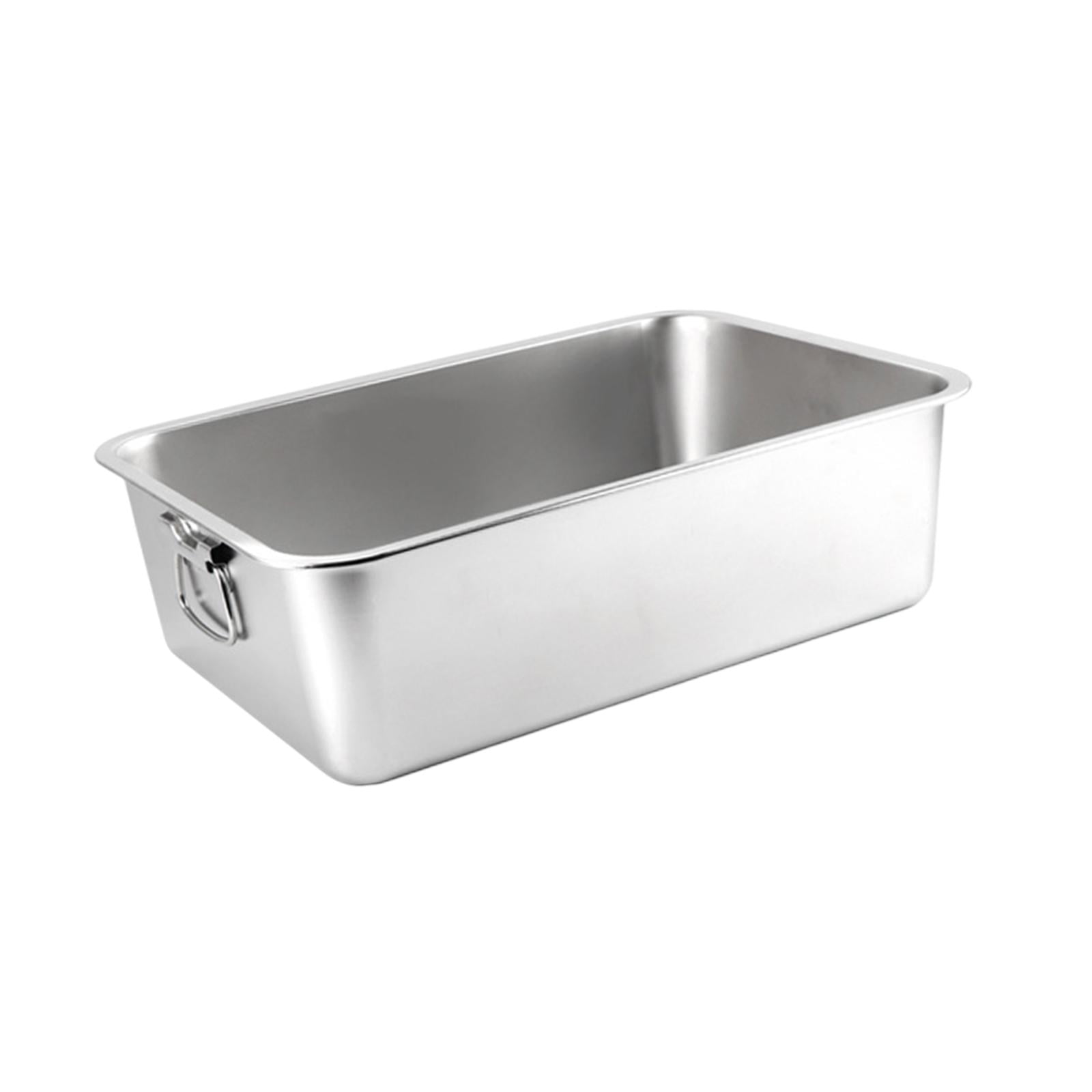 Cat , Pet Litter Tray Stainless Steel Litter Toilet Easy to Clean Sand Box Kitten Potty Pan for Bunny Puppy Small Animals 40cmx30cmx10cm