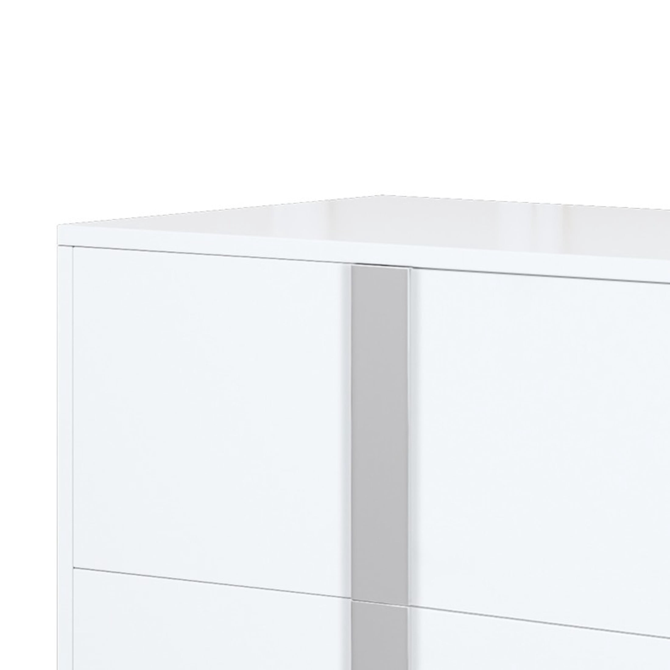 Noble House Modern Mirrored Nightstand with 2 Drawers and Metal Legs, White