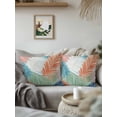 thumbnail image 2 of Outdoor Pillows Waterproof, Orange Green Blue Palm Leaves Throw Pillows with Inserts Included, Summer Tropical Botanical Indoor Outdoor Decorative Lumbar Pillow for Bed/Couch/Patio 18"x18", 1Pcs, 2 of 8