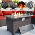 thumbnail image 3 of Gotland Ensemble de 15 Pcs de Meubles de Patio Extérieur avec Table à Foyer au Propane Canapé Sectionnel d'Extérieur, 3 of 7