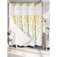 thumbnail image 2 of No Hook Shower Curtain with Snap-in Liner, Sage Green Polka Dots Waterproof Fabric Bathroom Curtains, Vintage Abstract Art Watercolor Bath Curtains & Mesh Top Window 72"x78" Long, 2 of 9