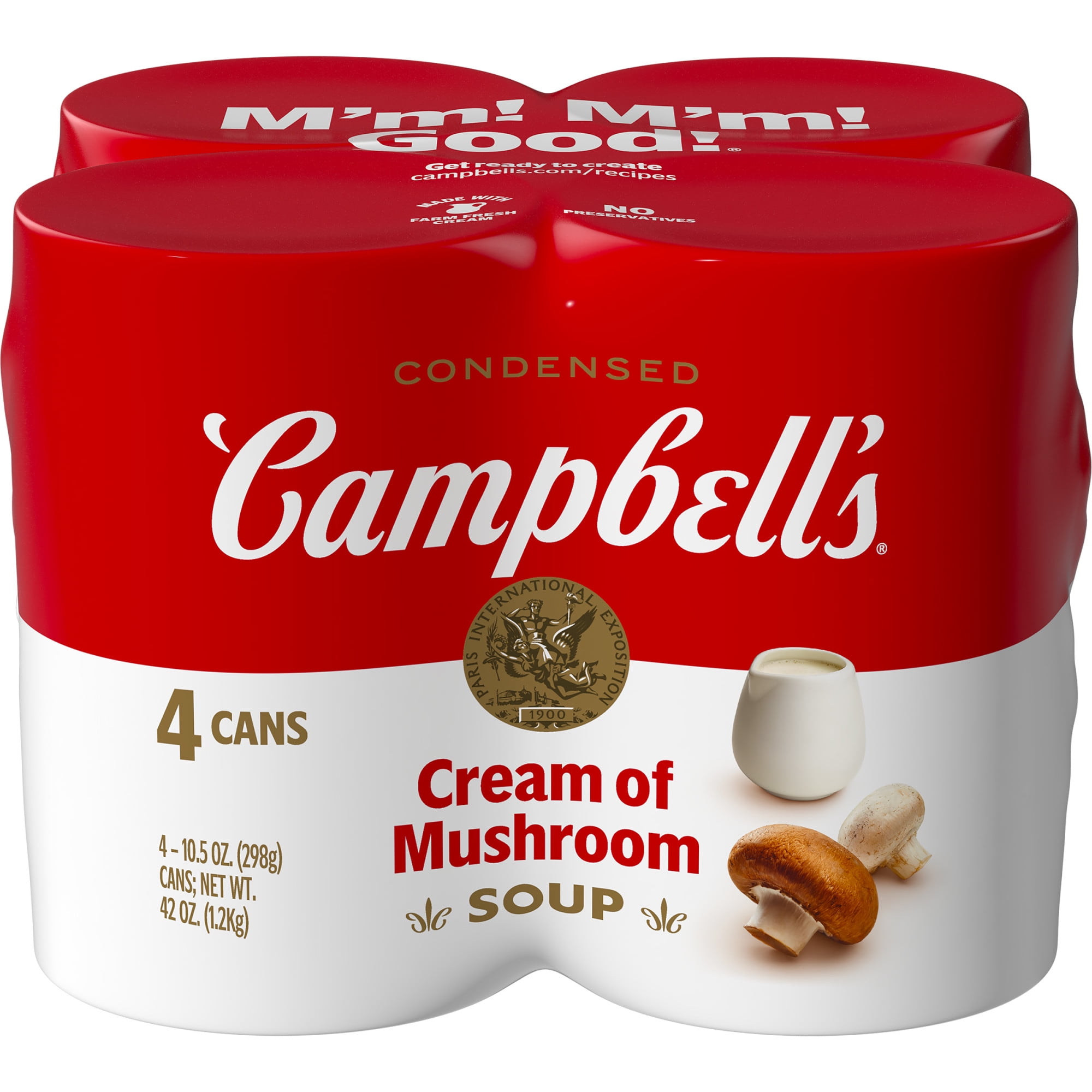Campbell's Condensed Cream of Mushroom Soup, 10.5 Ounce Can (Pack of 4)