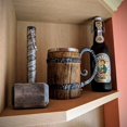 thumbnail image 4 of 1PCS Viking Wood Style Beer Mug Simulation Wooden Barrel Beer Cup Double Wall Drinking, 4 of 5
