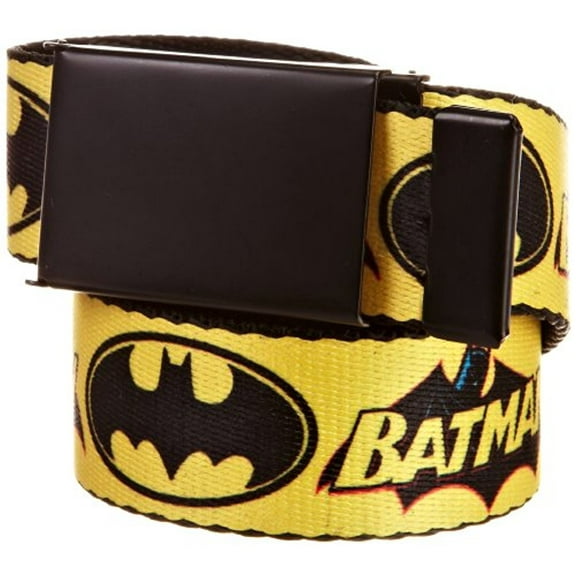 Buckle-Down Web Belt - Vintage Batman Logo & Bat Signal-3 Yellow