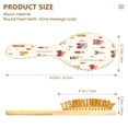 thumbnail image 3 of Wood Paddle Brush with Cushion & Round Hair Brush Red Fiery Awesome Patterns Detangling Brush for All Hair Types, 3 of 7
