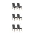 thumbnail image 4 of Youkk 2pcs/set Dirt-proof Velvet Chair Covers - Exquisite Craft Elastic Belt Machine Washable Dining Room Grey 2 pcs 3Set, 4 of 6