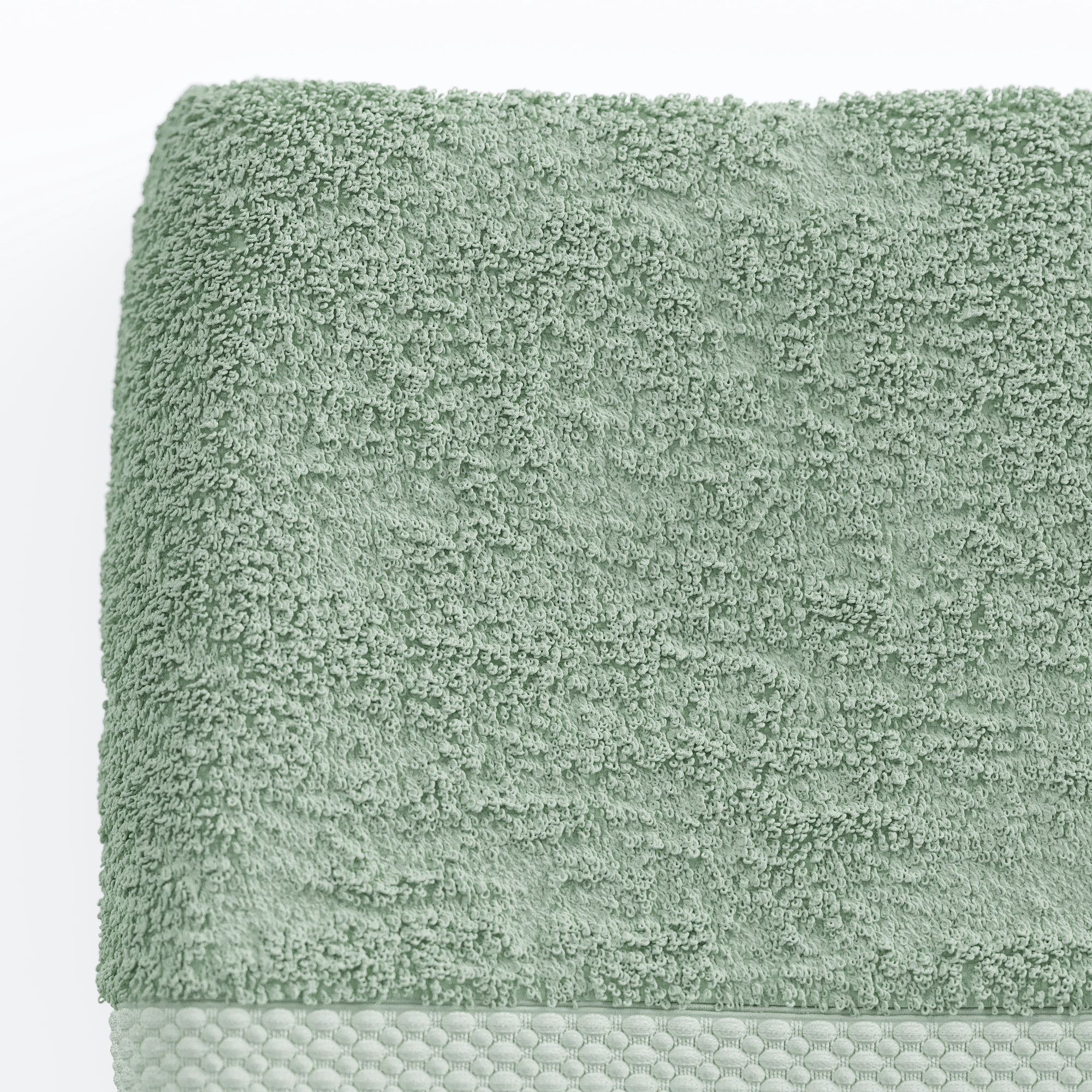 Beautiful by Drew Barrymore 6-Piece Dobby Bath Towel Set, Soft 100% Cotton, Sage Green
