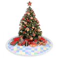 thumbnail image 4 of Christmas Tree Skirt, checkered style pastel colorful Christmas Tree Decorations Indoor, Tree Skirts Mat With Tassel Trim for Halloween New Year Holiday Christmas Party Decor 30 Inches, 4 of 7