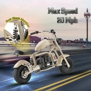 HOVER HEART Gas Mini Chopper Bike, DB003 Model 49.4 CC 2-Stroke Dirt Bike with Rear Shock Absorber, Headlight, Metal Frame, Rear Disc Brakes, Max Load 165Lbs, Up to 20Mph, EPA Approved
