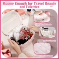 thumbnail image 2 of Bolsa de maquillaje Cozomga acolchada de gran capacidad para viajes, rosa, 3 unidades, 2 of 9